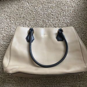 Kate Spade Nude Purse with Black Handles